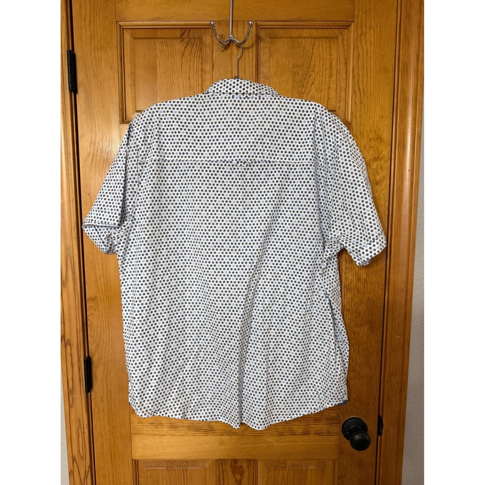 Silver Jeans Co Mens XXL White Blue Dot Short Sleeve Button Up Shirt SMS23 2444 - Picture 7 of 7